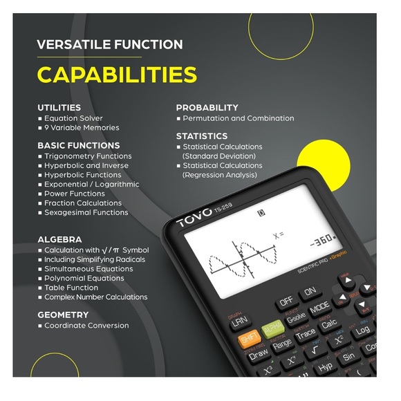 Tovo Scientific Calculator with Graphing Functions - Picture 8 of 11